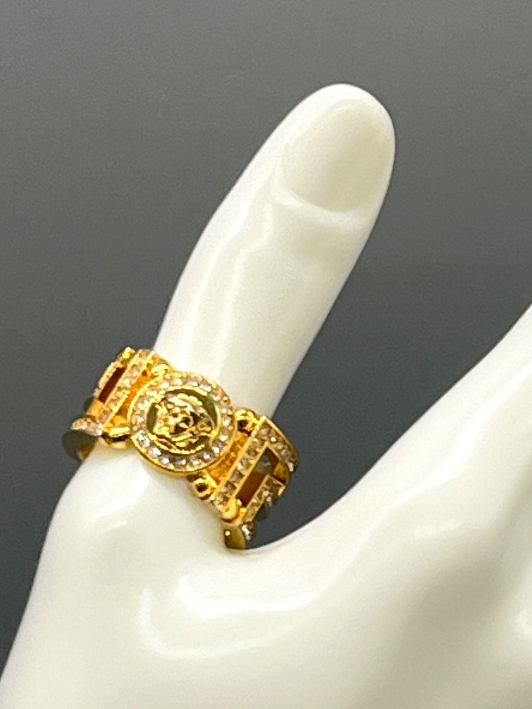 美品】VERSACE ヴェルサーチェ メドゥーサ グレカ リング ゴールド