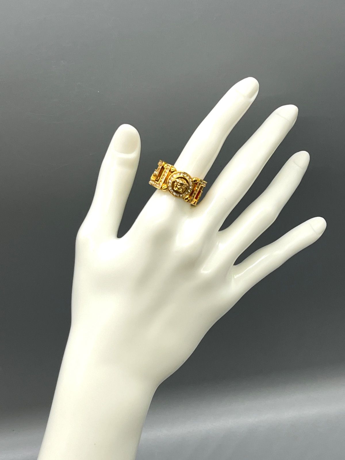 美品】VERSACE ヴェルサーチェ メドゥーサ グレカ リング ゴールド