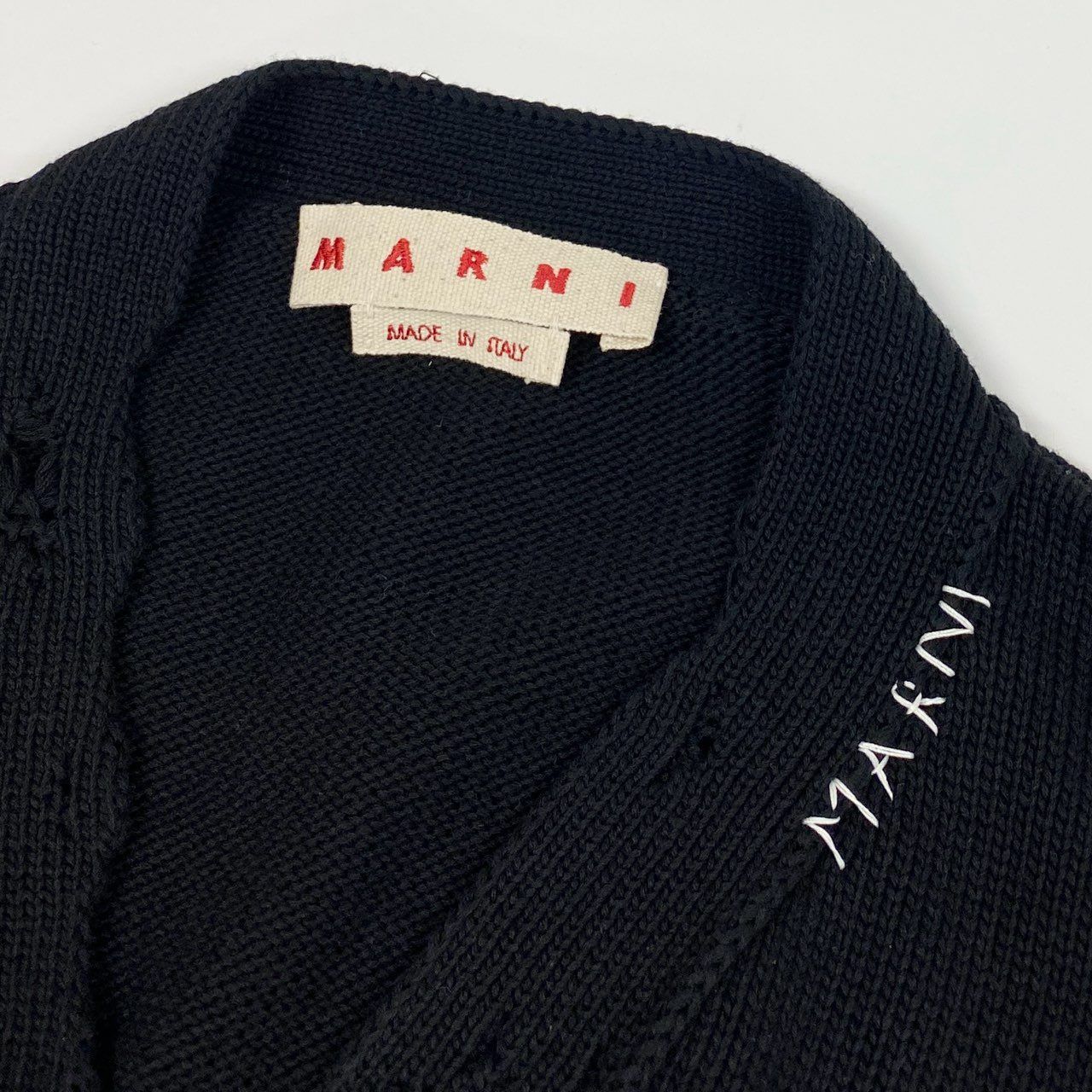 Ib19 【美品】 MARNI マルニ ダメージ クロップド カーディガン ニット 