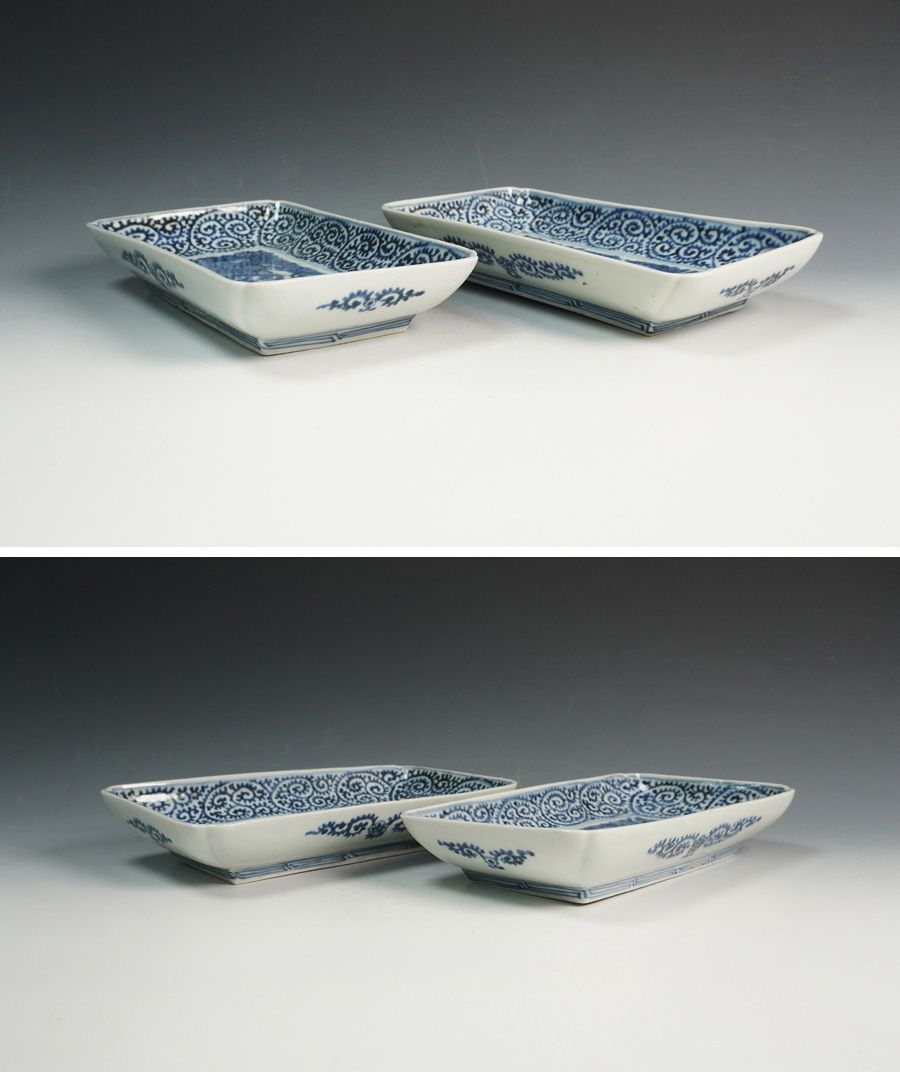 伊万里焼 富貴長春 蛸唐草 四方皿 長皿 6客 懐石道具 - メルカリ