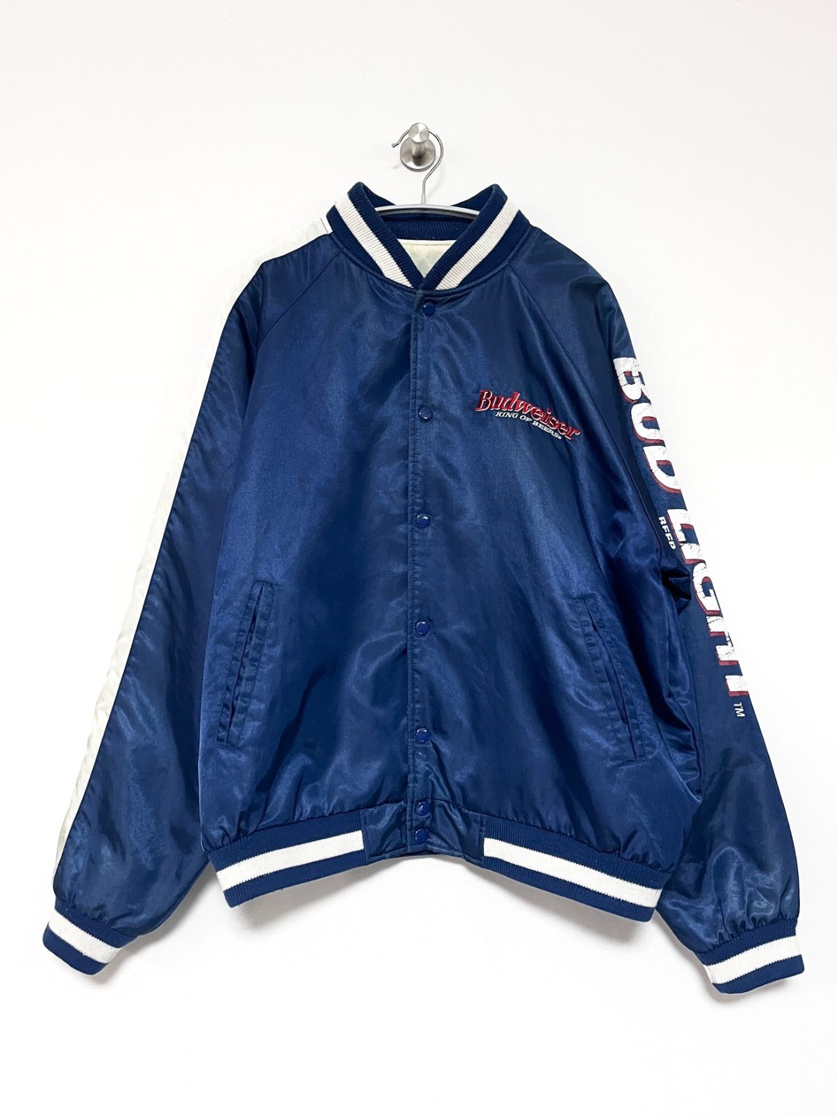 【Budweiser】90s サテンスタジャン L相当 バドワイザー 企業 古着