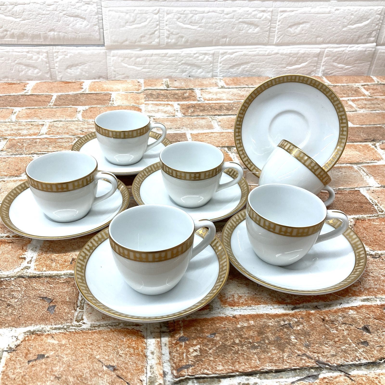 Noritake ノリタケ ゴールドライン デミタス カップ＆ソーサー 6客