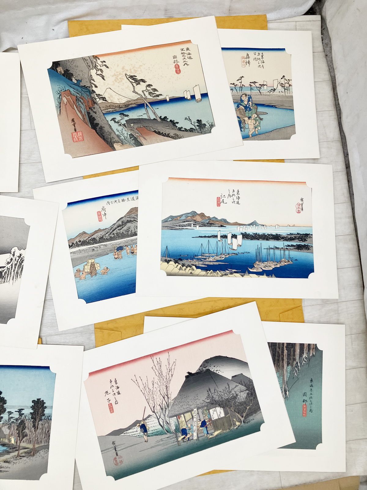 歌川広重 【東海道五十三次】 保永堂版 復刻版 55枚揃い 解説書付