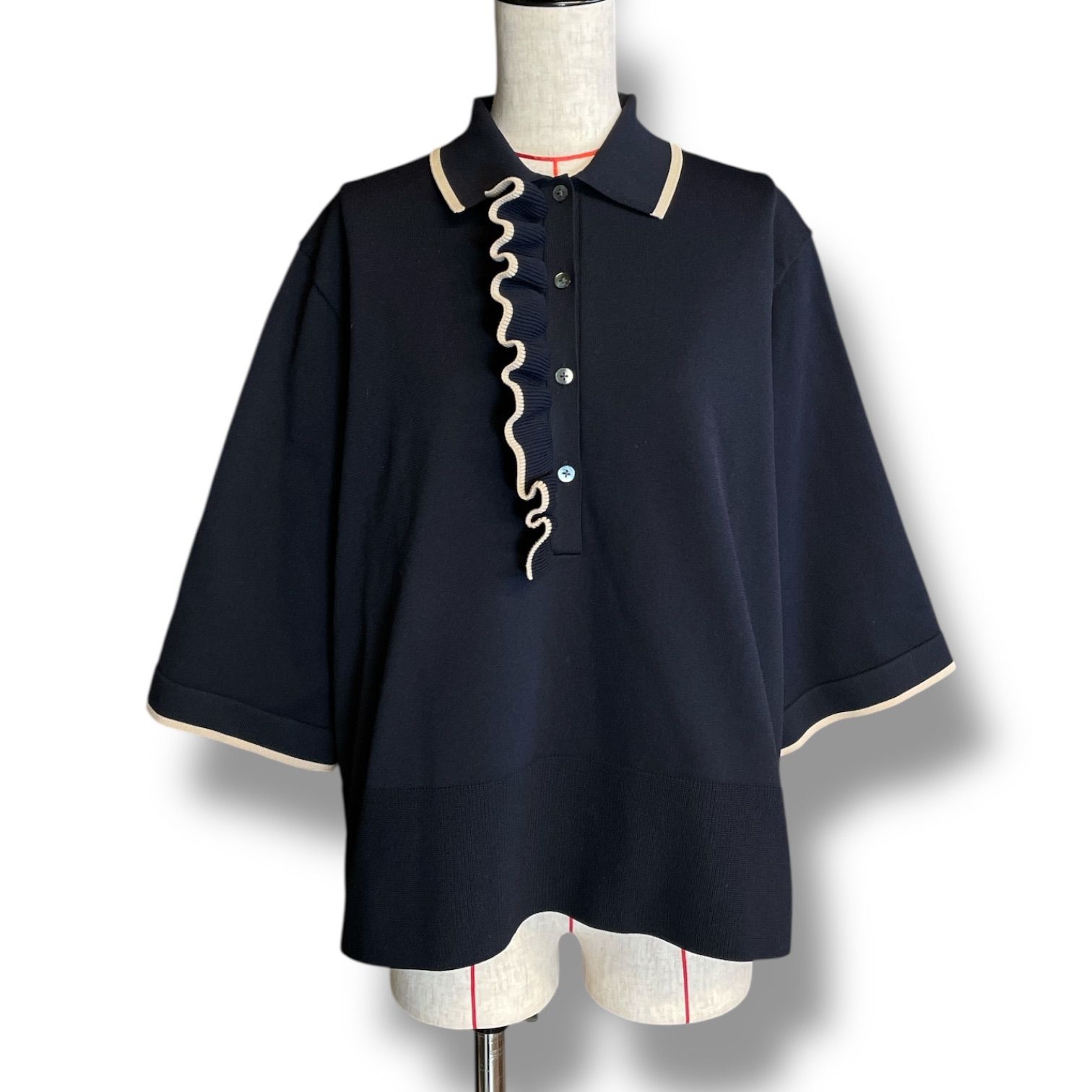 UNITED ARROWS ユナイテッドアローズ ミニマルフリルポロニット