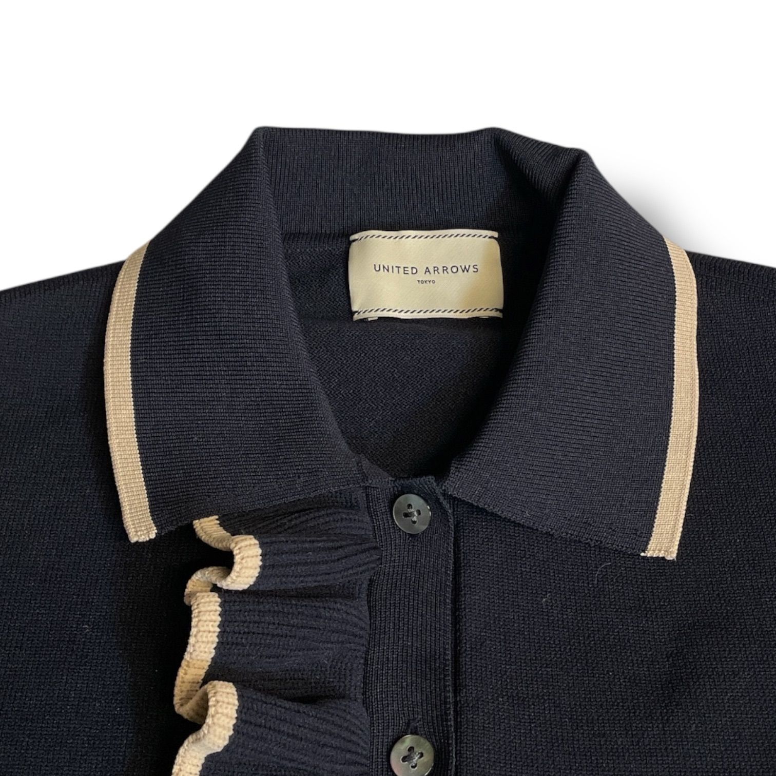 UNITED ARROWS ユナイテッドアローズ ミニマルフリルポロニット