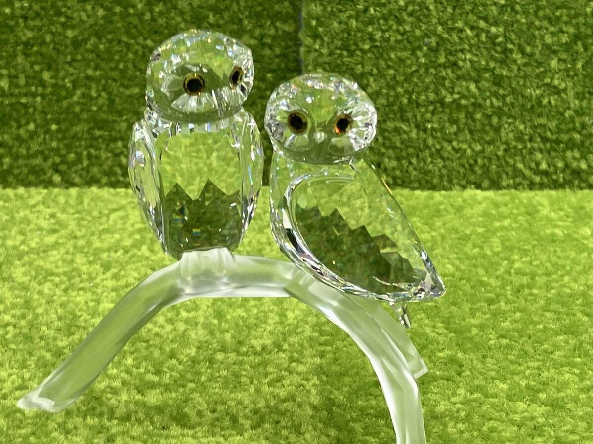  スワロフスキー Swarovski クリスタル 置物 フクロウ き ナチュラル雑貨 置物 インテリア小物