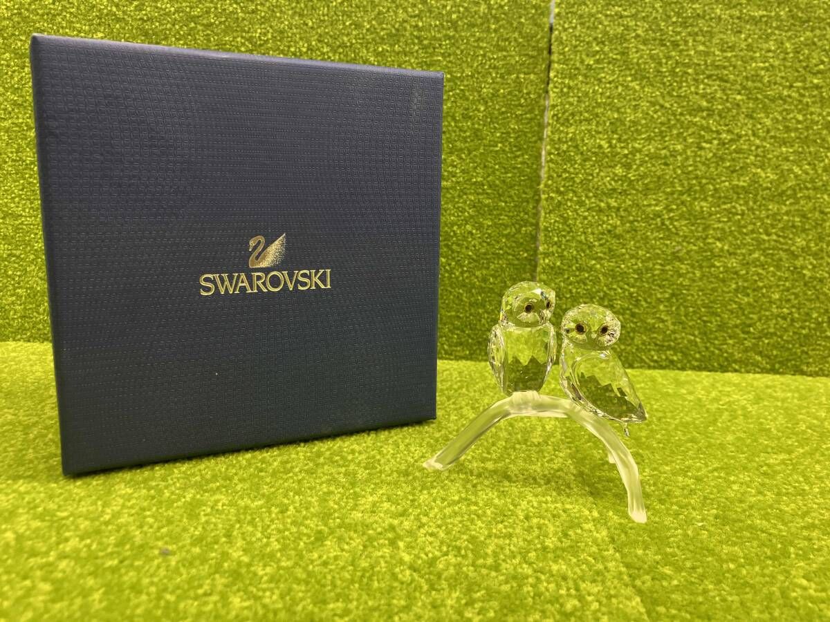 スワロフスキー Swarovski クリスタル 置物 フクロウ き
