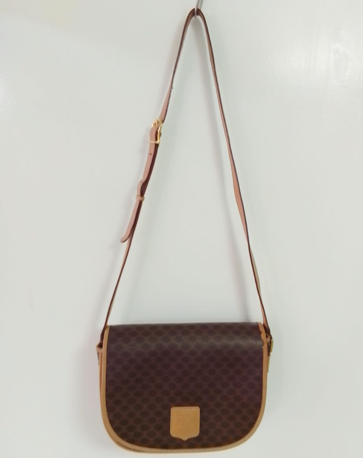 AQE06 セリーヌ 極美品 マカダム ショルダーバッグ トリオンフ