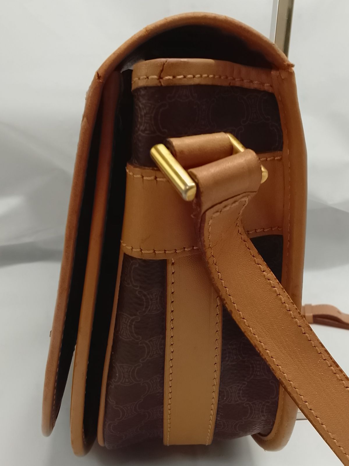 AQE06 セリーヌ 極美品 マカダム ショルダーバッグ トリオンフ