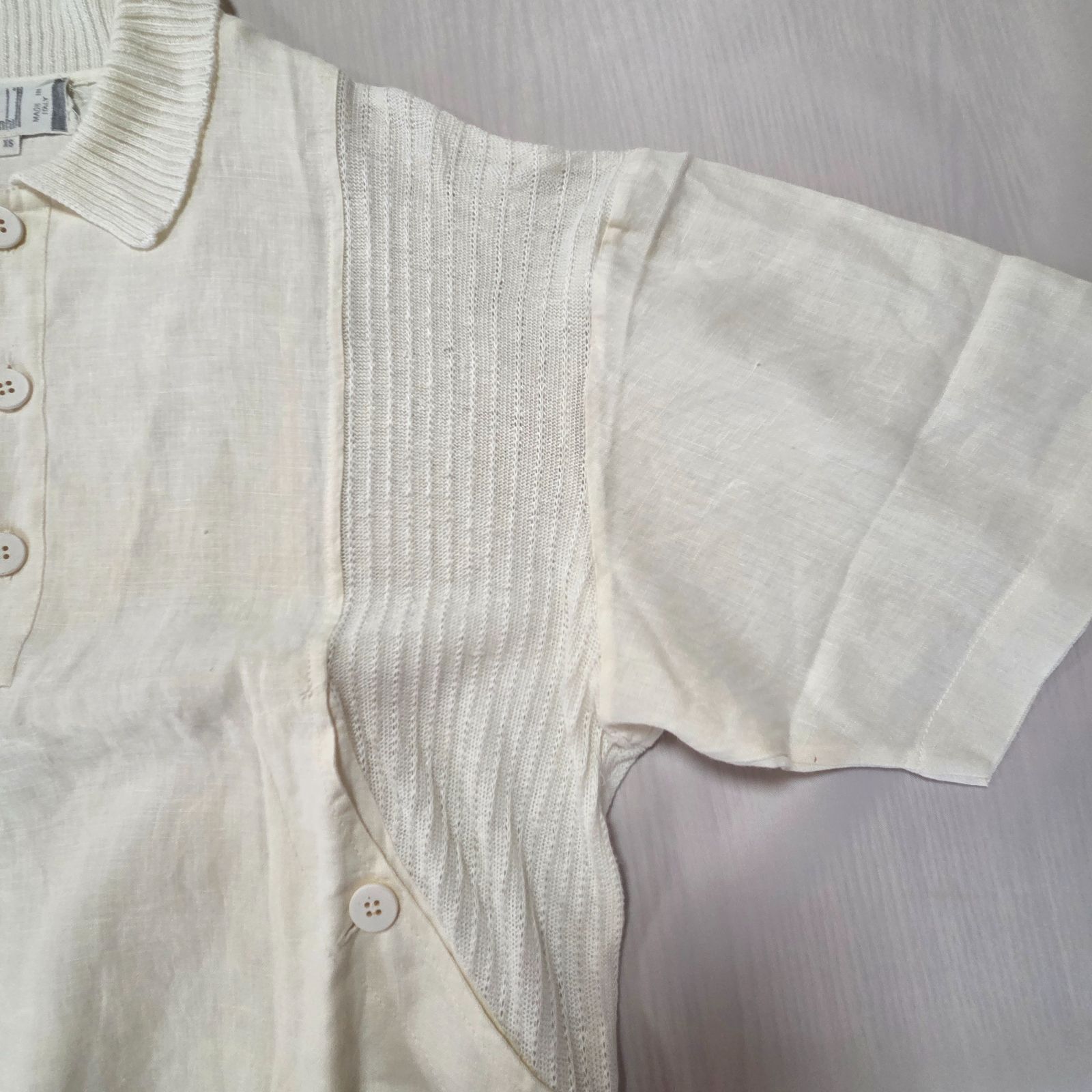 dunhill ダンヒル リネンポロシャツ／ メンズXS ユニセックス ホワイト