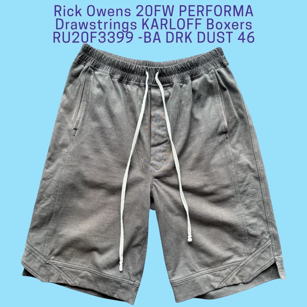 Rick Owens 20FW PERFORMA Drawstrings KARLOFF Boxers RU20F3399 -BA Rick Owens 20FW PERFORMA Drawstrings KARLOFF Boxers RU20F3399 -BA