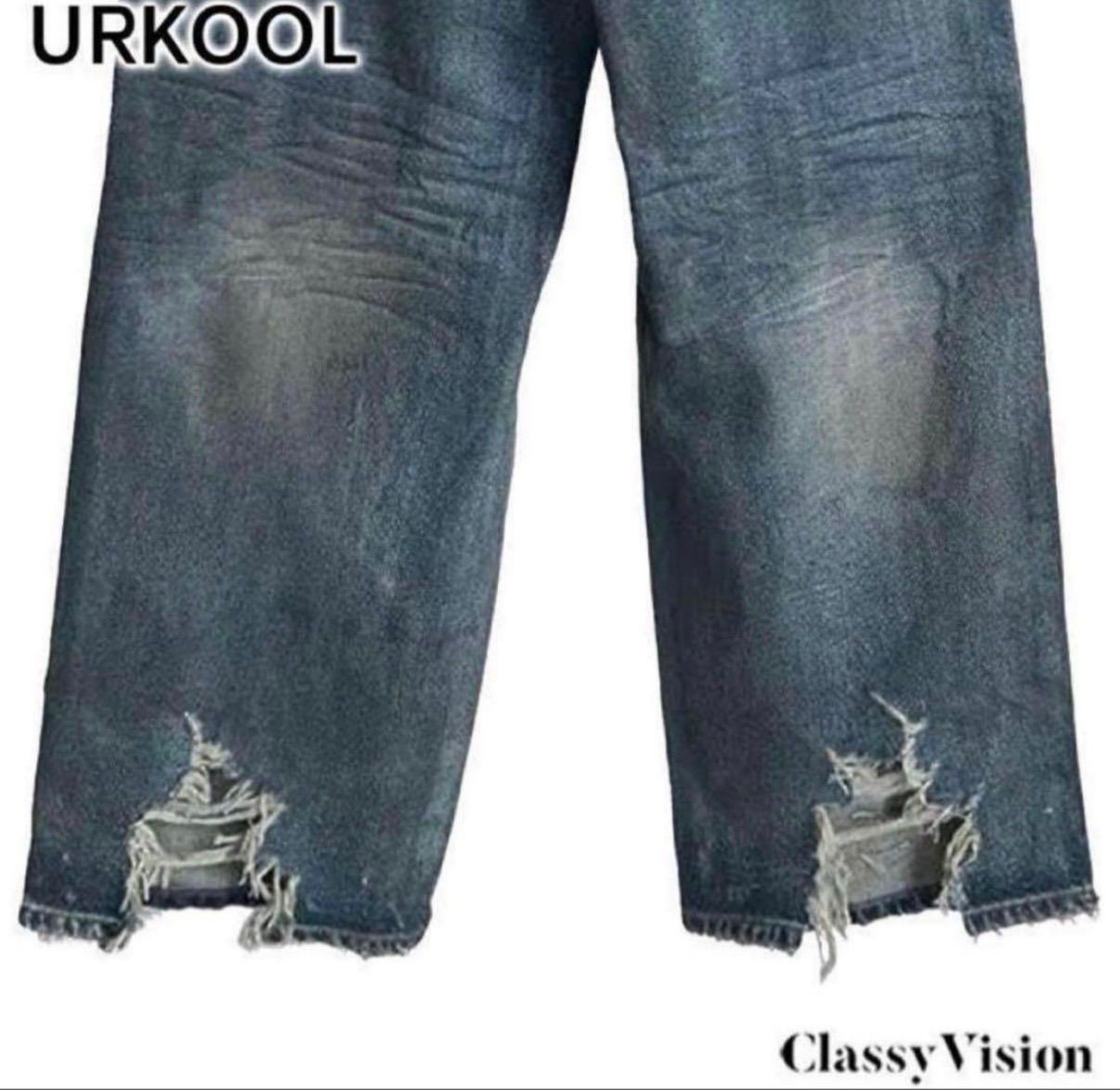 本国現地価格以下】URKOOL DISTRESSED WIDE-LEG BAGGY JEANS V2 