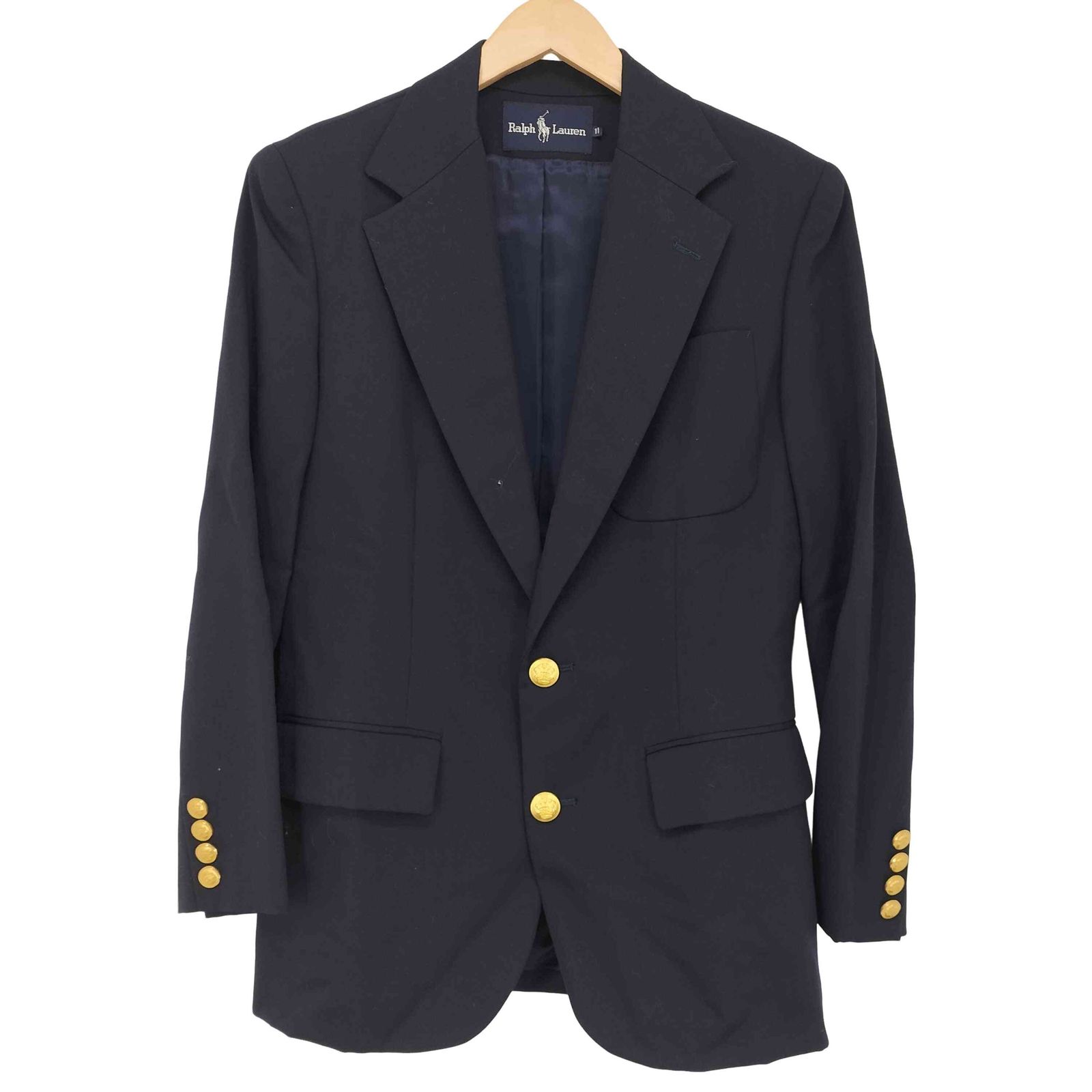 ラルフローレン RALPH LAUREN ウール 金ボタン シングル 2Bテーラード 