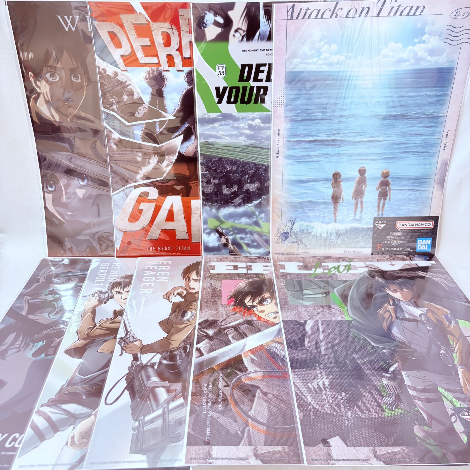 一番くじ 進撃の巨人 獣の巨人は俺が仕留める F賞 クリアポスター 全9