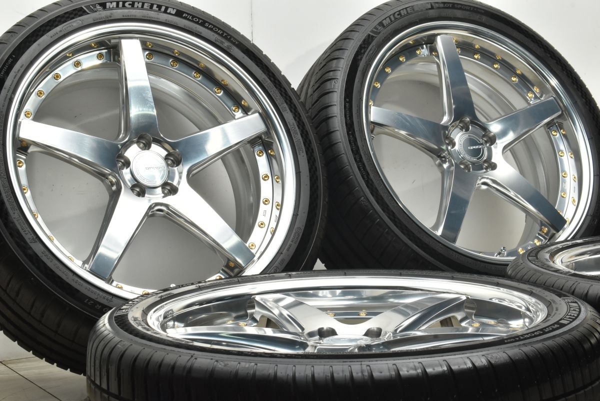 【美品】WORK GNOSIS CVF 21in 9J +38 PCD108 ミシュラン パイロットスポーツ4SUV 265/40R21 VOLVO XC60 グノーシス バフフィニッシュ