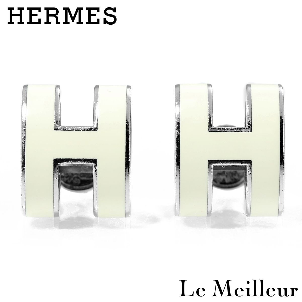 エルメス HERMES ポップアッシュ ミニピアス パラジウムプレーテッド