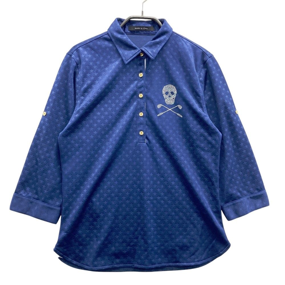 サイズ：M MARK&LONA マークアンドロナ 七分袖ポロシャツ 星柄