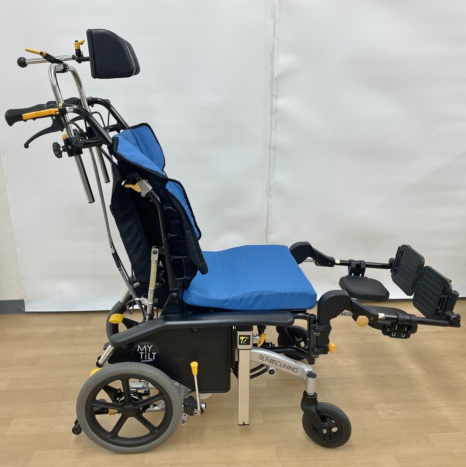 松永製作所 車椅子 マイチルトコンパクト MH-CR3D 青 介助式 24.5kg 