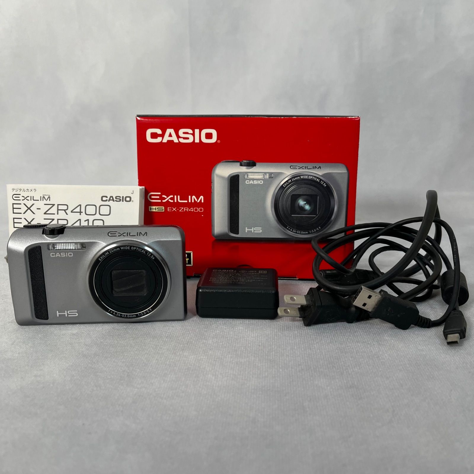 管2602-196】CASIO カシオ EXILIM EX-ZR400 シルバー 約1610万画素