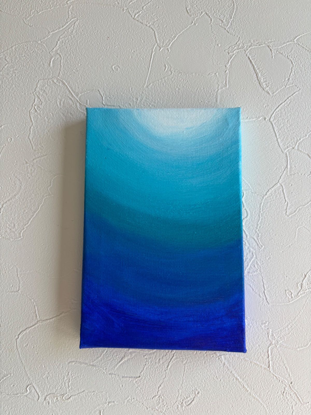 ハガキサイズのアクリル原画☆海の中…青い世界(ミニダイバーフィギア