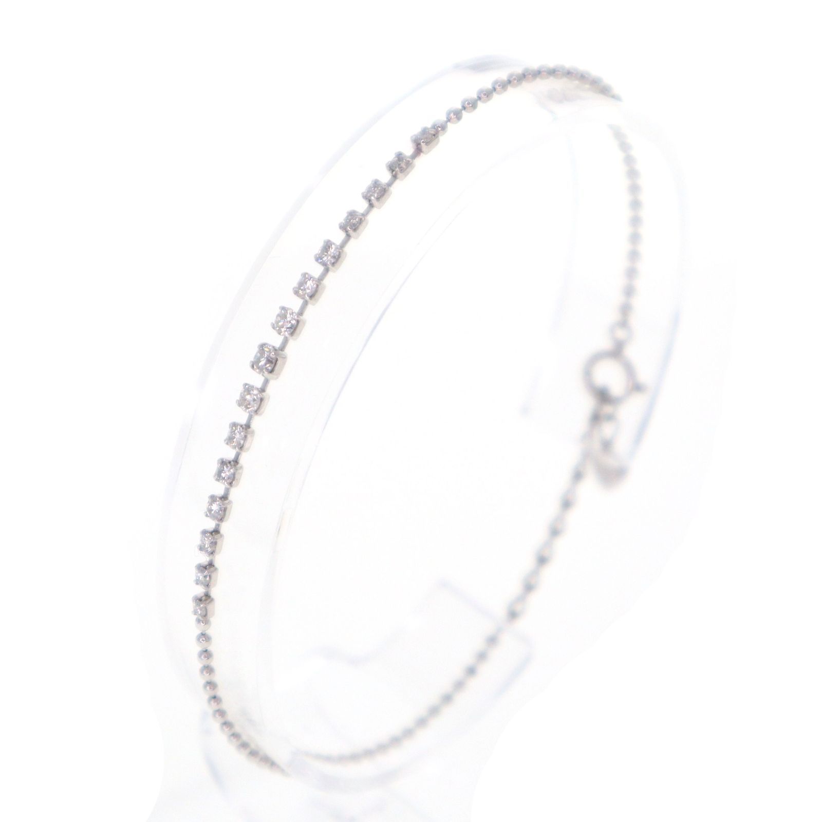 【中古】pt850 D0.50ctアンクレット 約2.8g 約20㎝ プラチナ