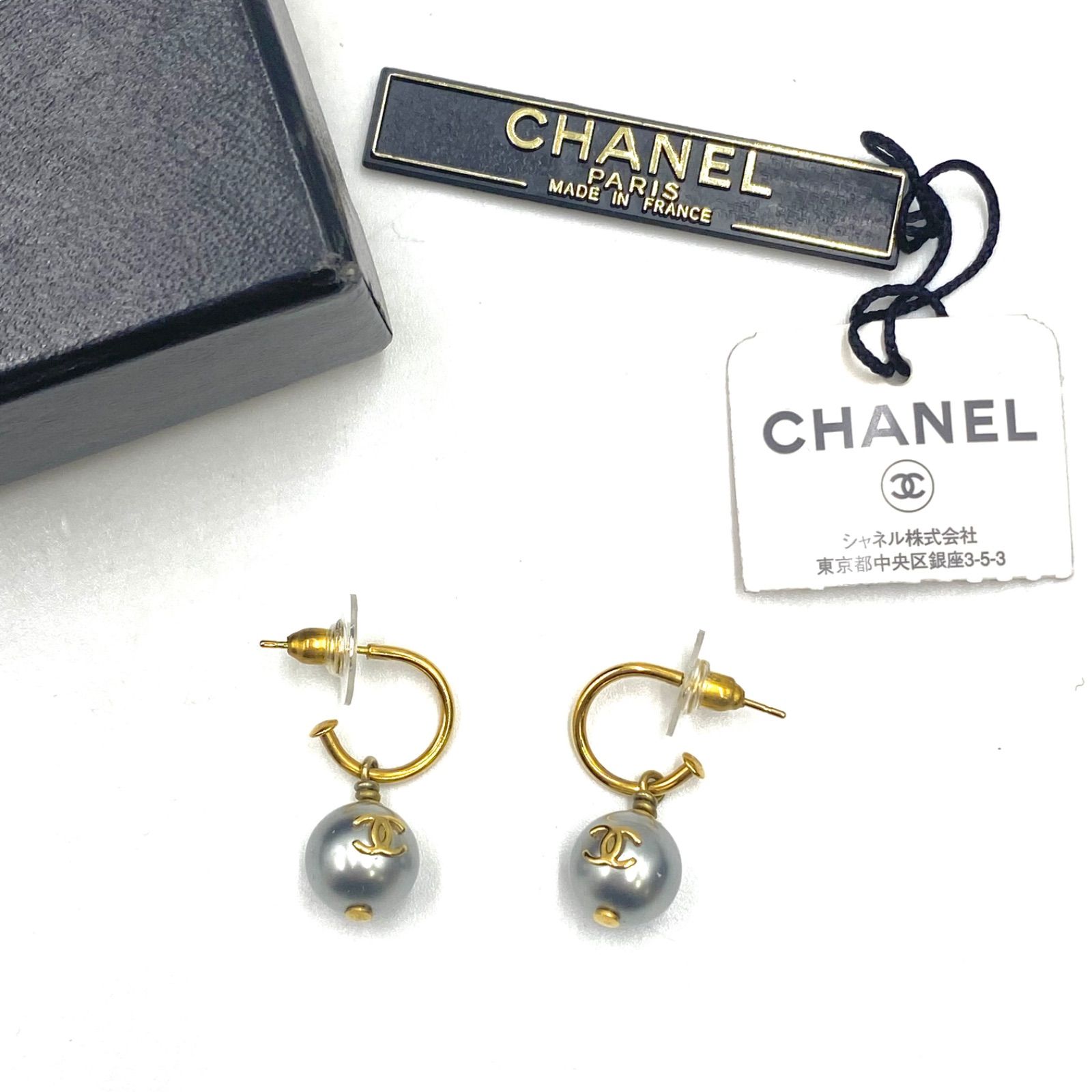 CHANEL シャネル ピアス 両耳 ココマーク パール ゴールド スイング 