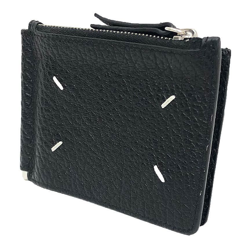 Maison Margiela メゾンマルジェラ 4ステッチ 折財布 マネークリップ付き 小銭入れ カードケース ブラック 黒 aq12638