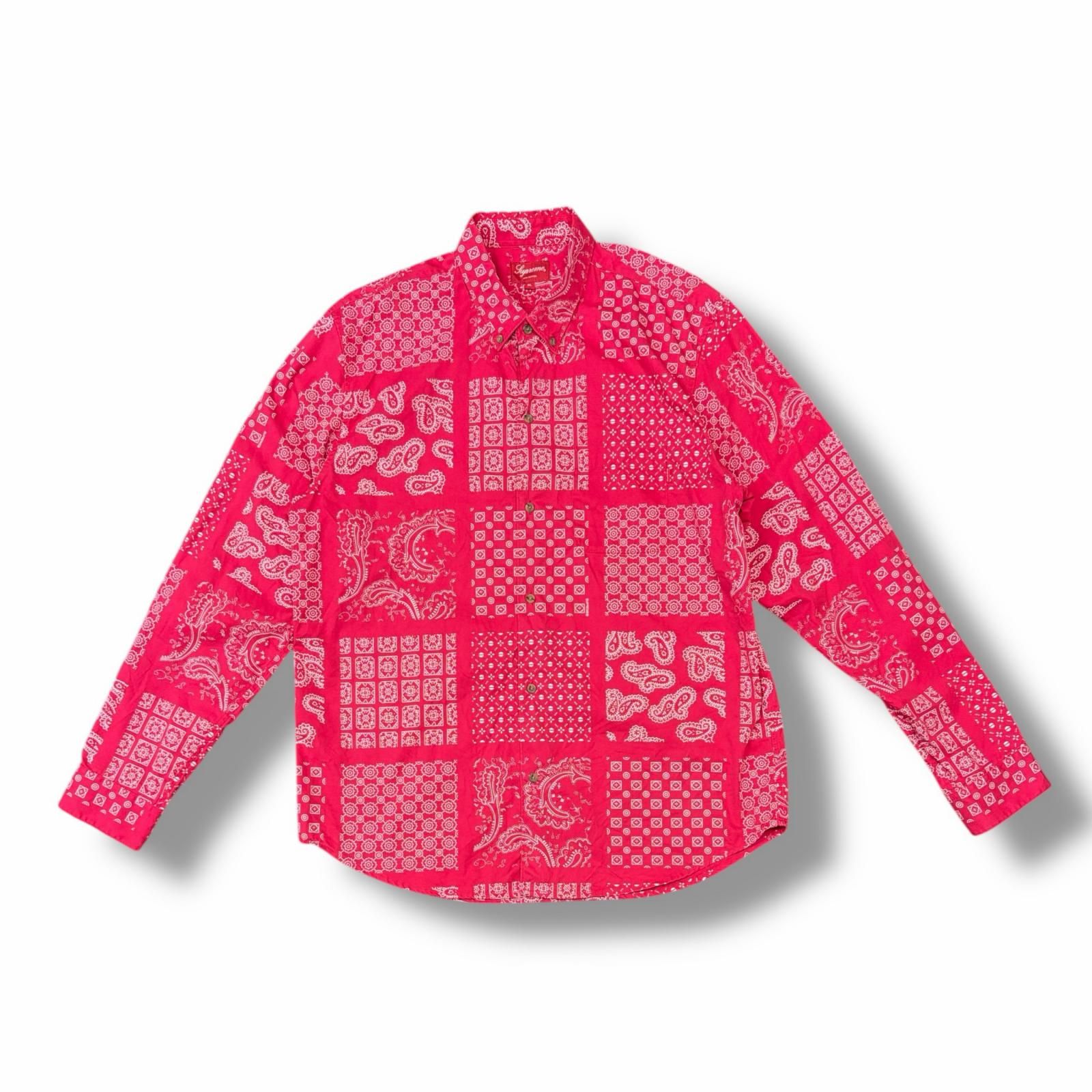 国内正規 参考上代19800円 Supreme 20SS Paisley Grid Shirt