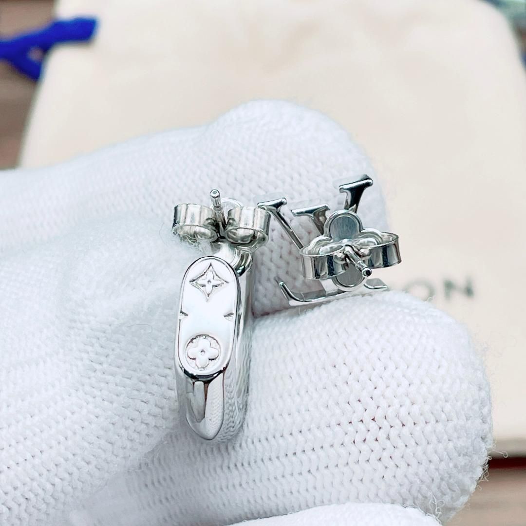 ◇ルイヴィトン◇LOUIS VUITTON モノグラム チェーン ピアス シルバー