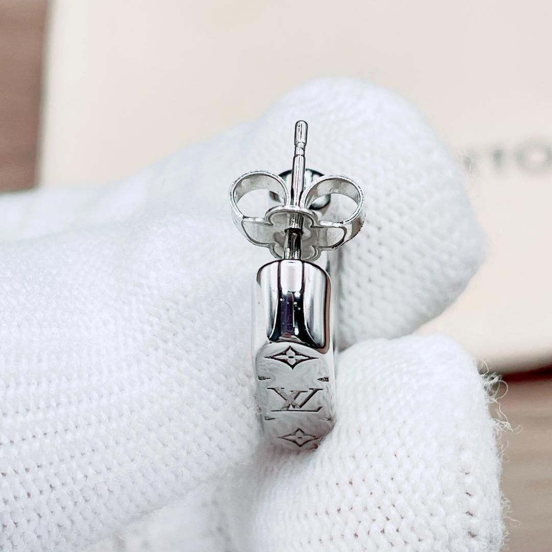 ◇ルイヴィトン◇LOUIS VUITTON モノグラム チェーン ピアス シルバー