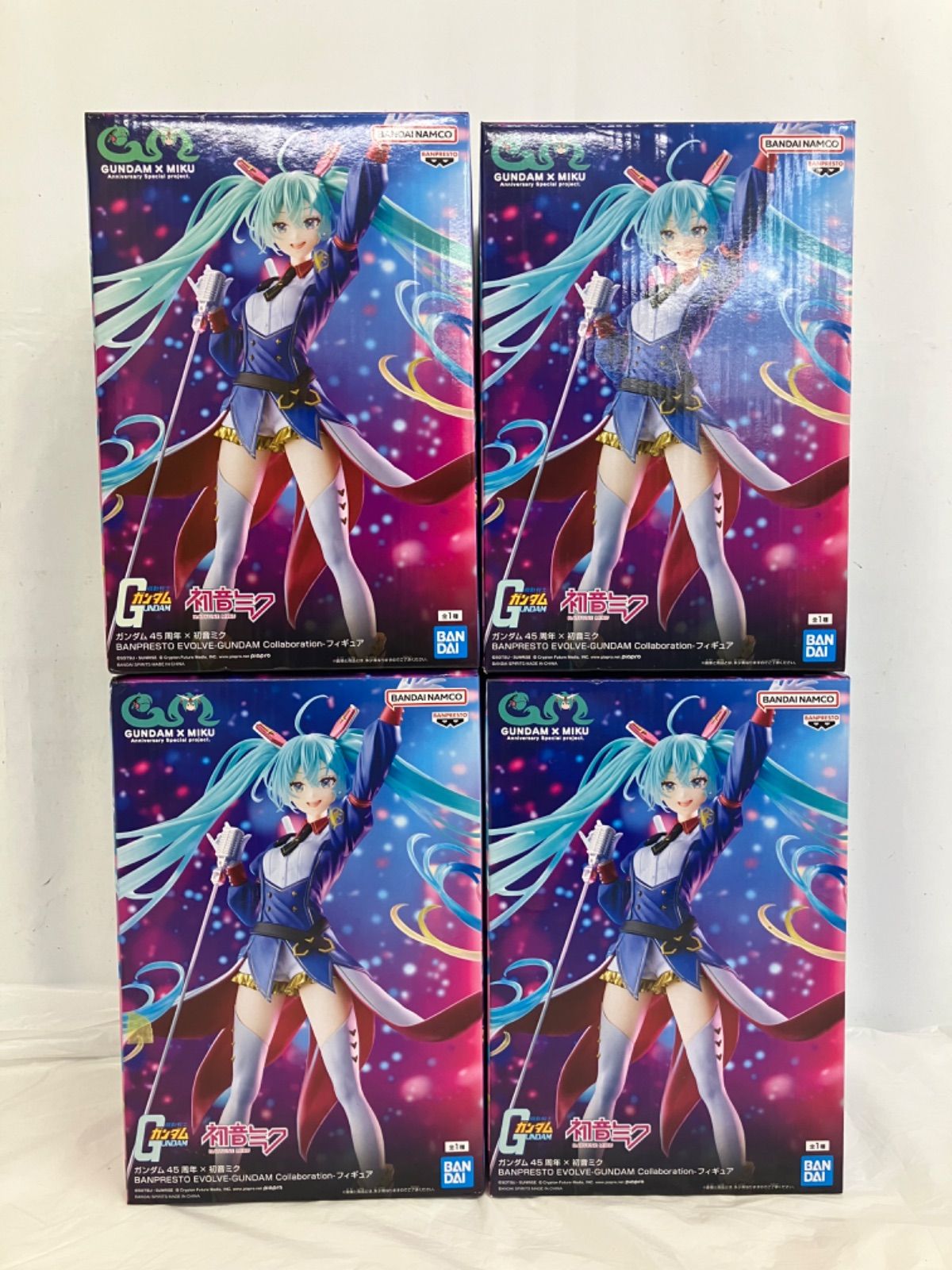 未開封 ガンダム45周年×初音ミク BANPRESTO EVOLVE フィギュア 4個