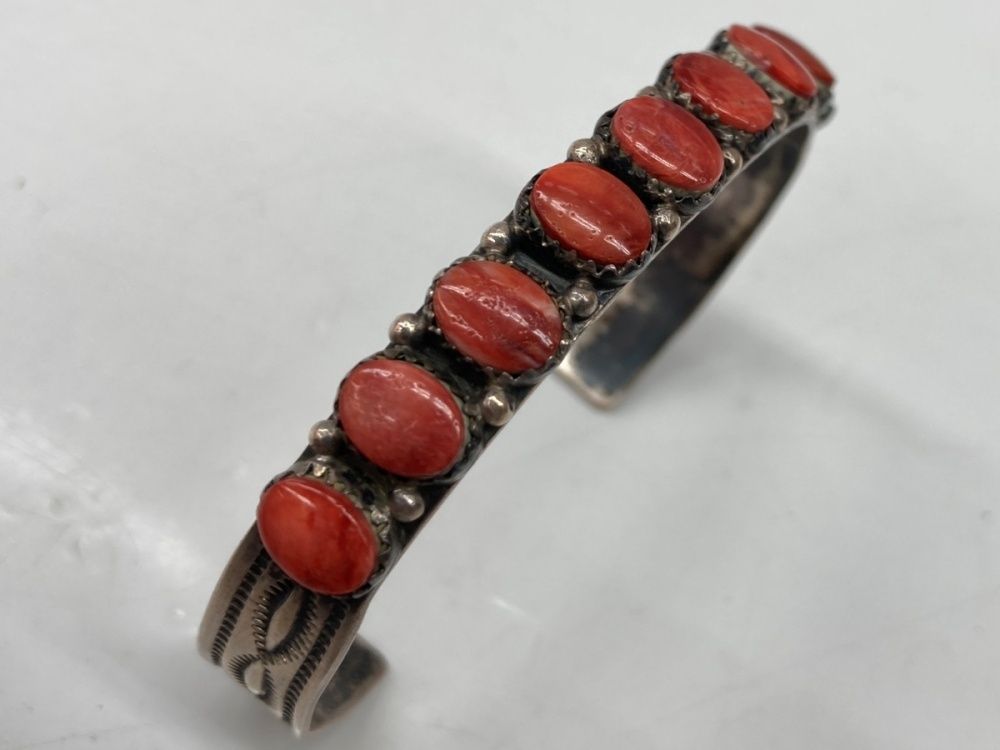 インディアンジュエリー Indian Jewelry Red Coral Bracelet レッド