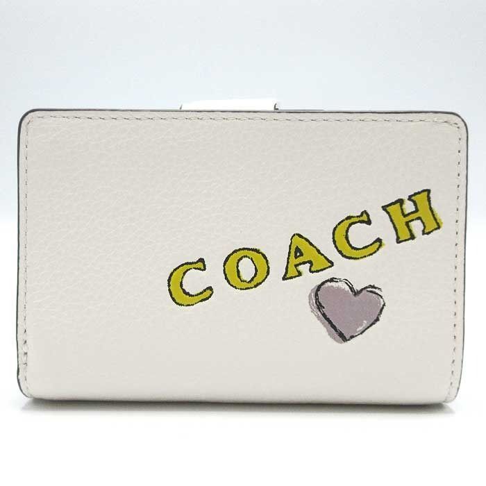 【新品】コーチ CAO94 IMCAH (チョークマルチ) 財布 二つ折り財布 COACH CORNER ZIP WALLET レザー スケッチ プリント ミディアム ウォレット パスケース付き アウトレット レディース コーチ 二つ折り財布 レザー スケッチプリント パスケース付き