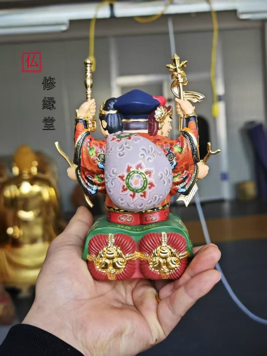 修縁堂】古美術品 16CM 三面 塗り絵です 大黒天 - メルカリ