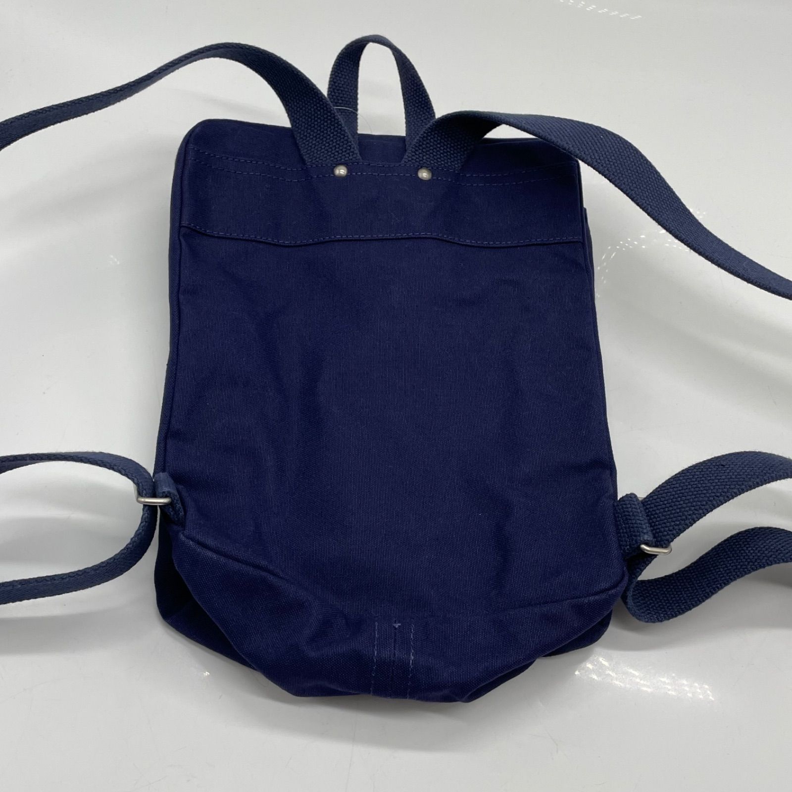 BN7799□一澤信三郎帆布 リュック ネイビー キャンバス 帆布 スクエア 