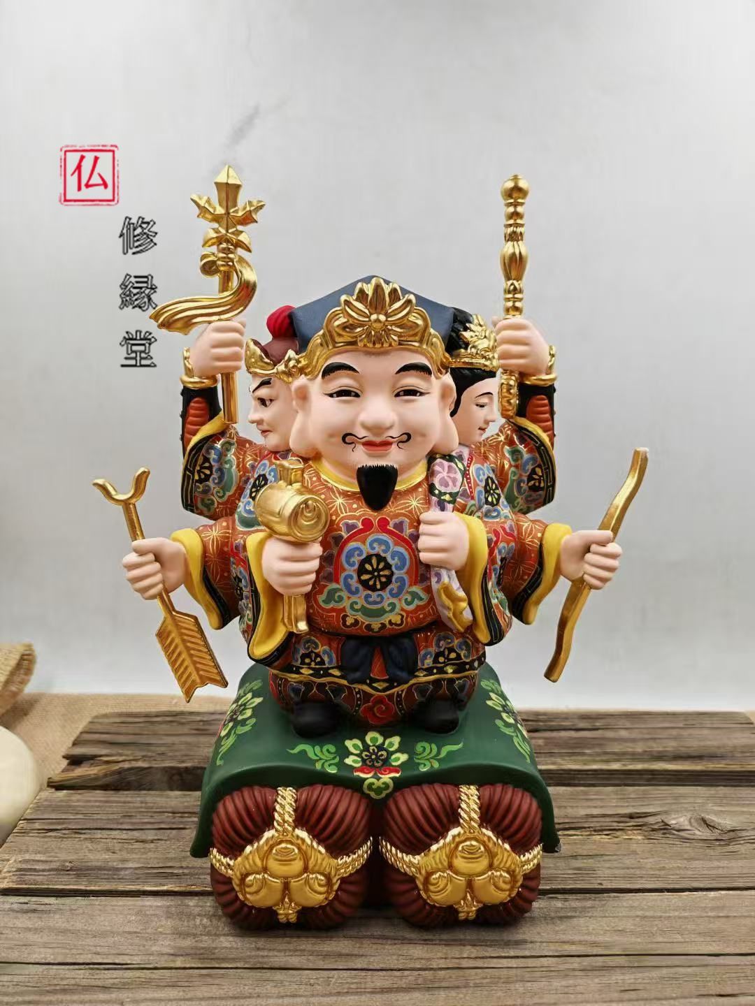 修縁堂】30CM大きいサイズ 三面 塗り絵です 大黒天 古美術品 - メルカリ