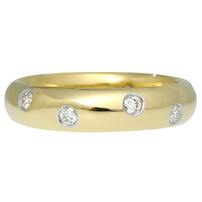 TIFFANY & Co. ティファニー ドッツ ダイヤ リング K18YG 750 イエロー