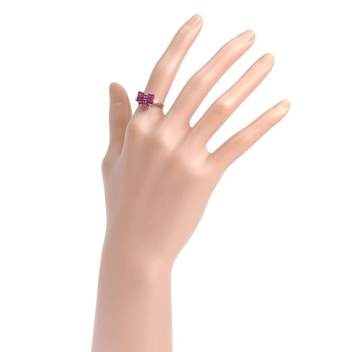 Masumi Kasahara 笠原真寿美 リボンモチーフ ルビー リング K18WG 750