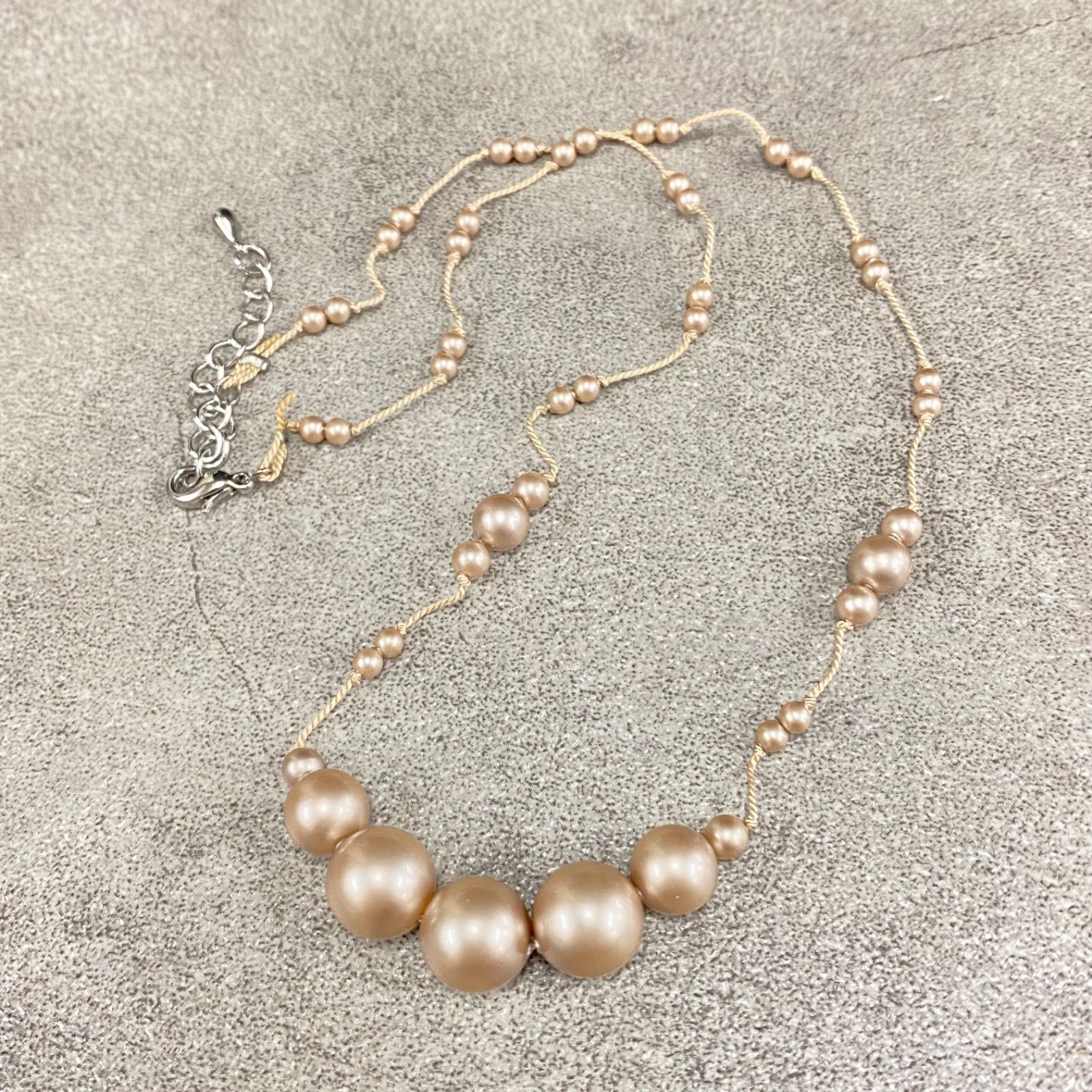 0）☆22【一点もの】パール調 ハンドメイド アクセサリー ネックレス 