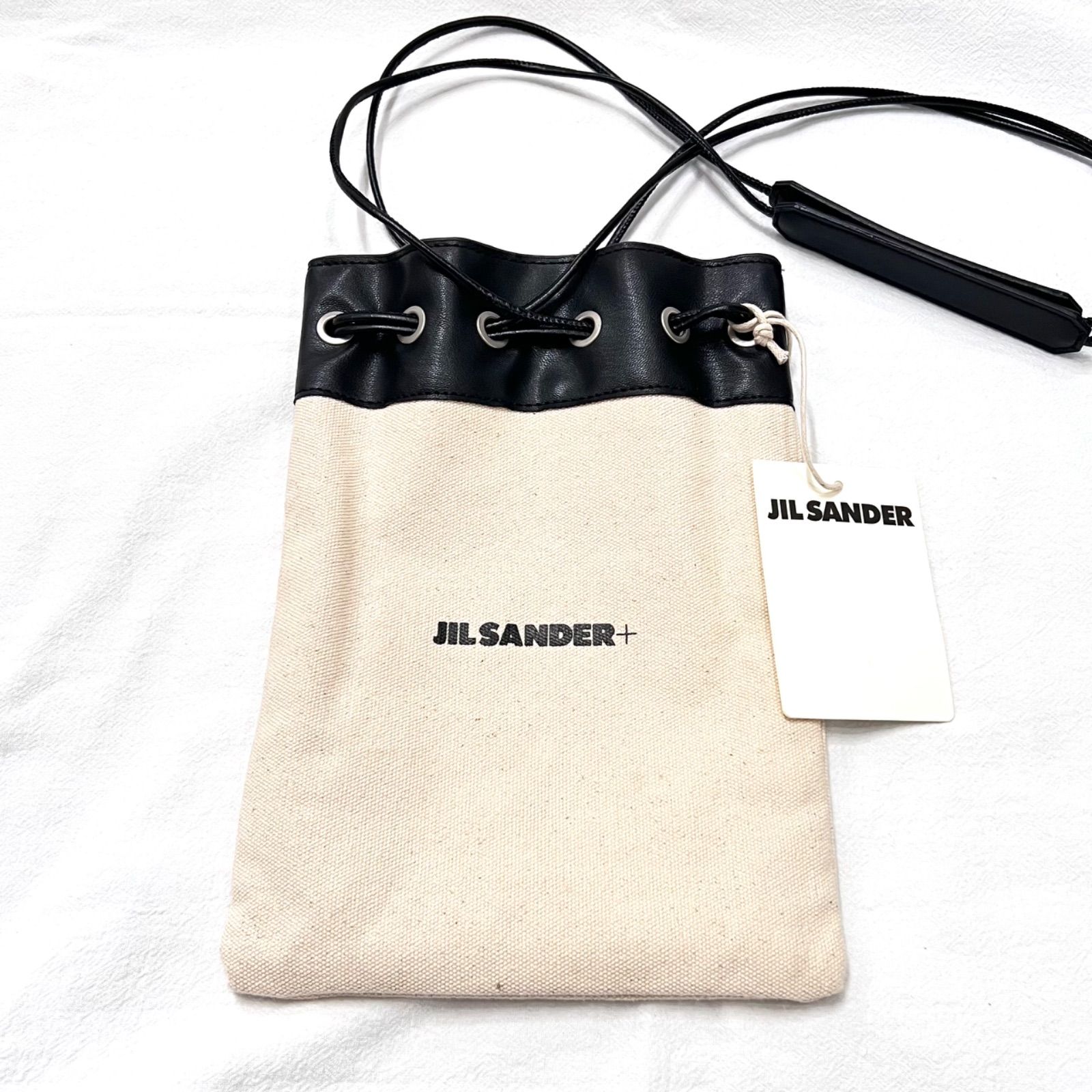 極美品☆JIL SANDER ジルサンダー ドローストリング 巾着 ショルダー 