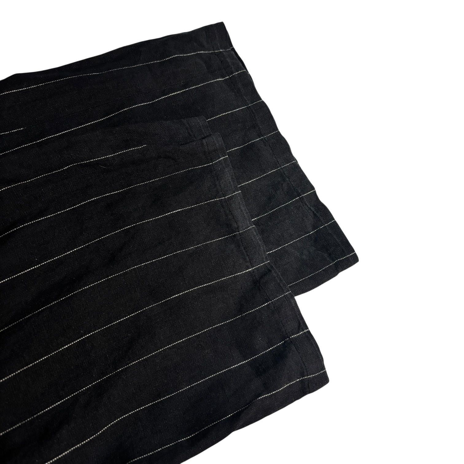 イタリア製 90s Polo Ralph Lauren Pinstripe Linen Slacks W32 BLK 黒