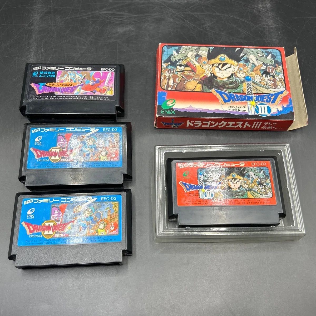 □《L》動作確認済 4点セット ドラゴンクエスト1.2.3 ファミコンソフト 