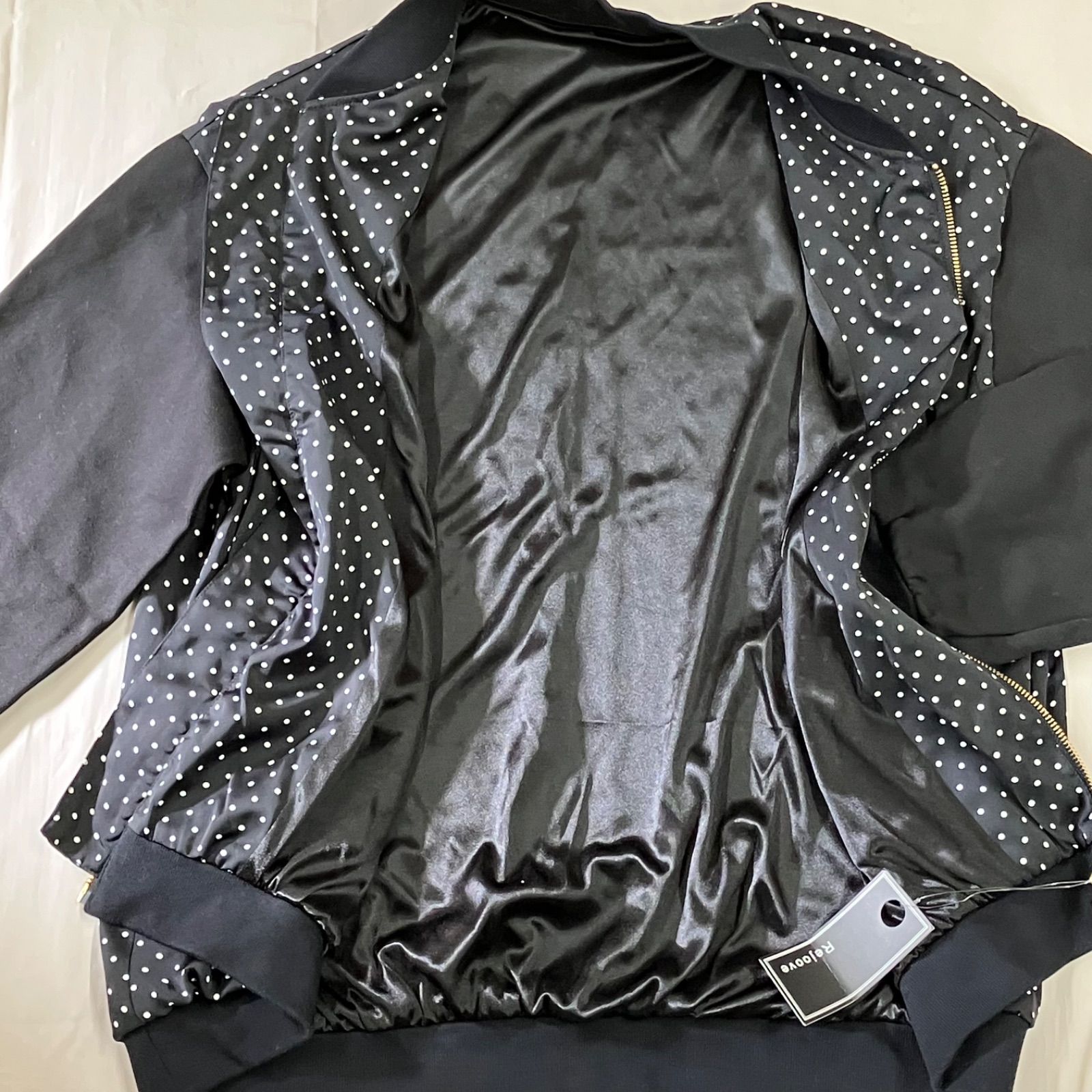新品】Rejoove 【 13 サイズ】 レジューヴ 異素材 ドット柄 ジップ 