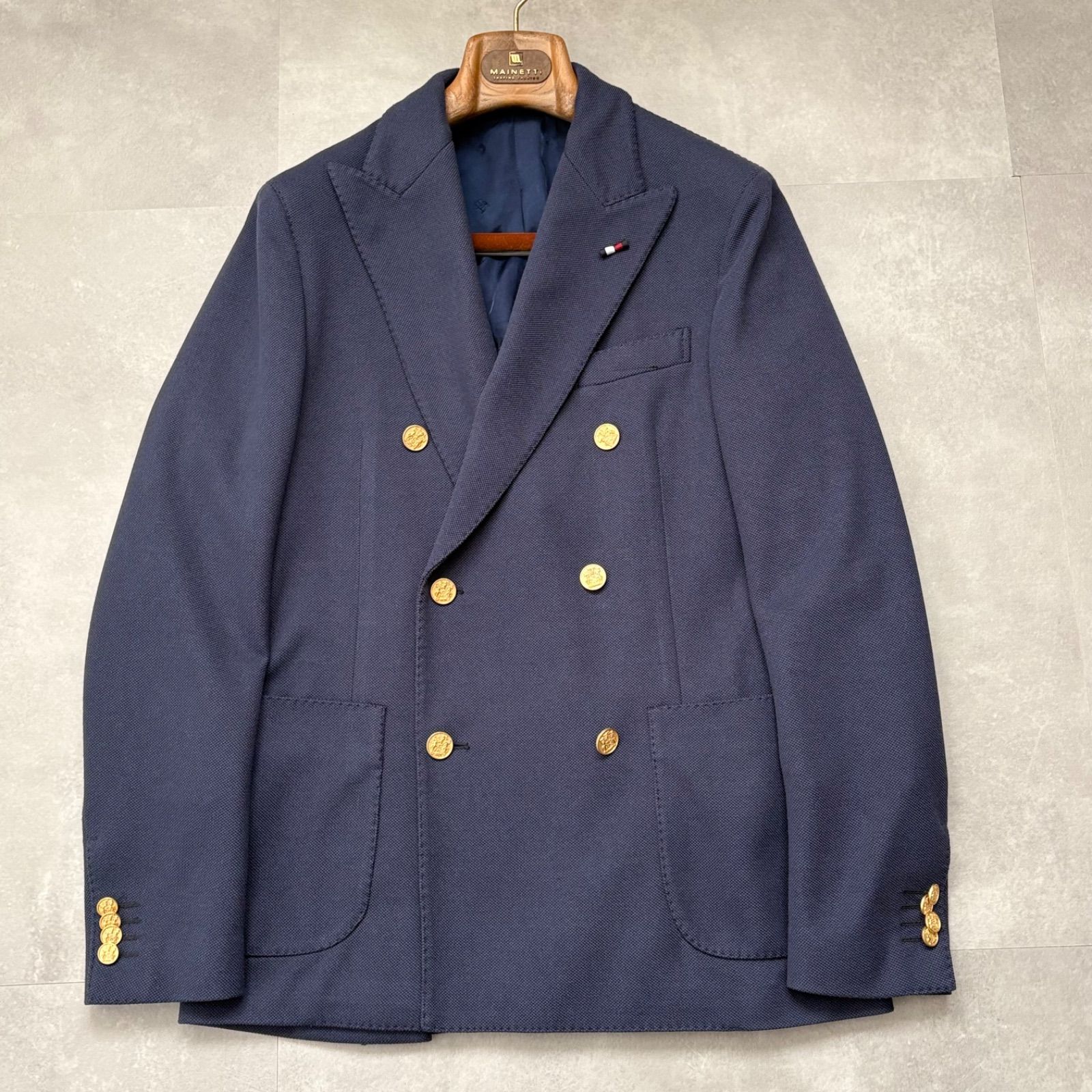 希少 ラルディーニ 制作 トミーヒルフィガー 紺ブレ ダブルテーラード