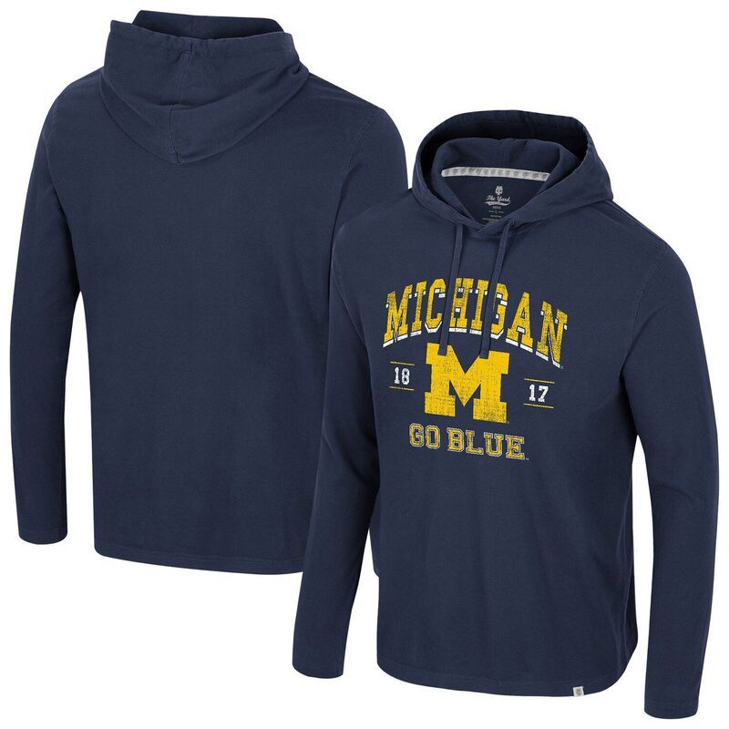 コロシアム メンズ トップス Tシャツ パーカー Mens Colosseum Navy Michigan Wolverinesimoleans Washed Hoodie Mic Navy ネイビー