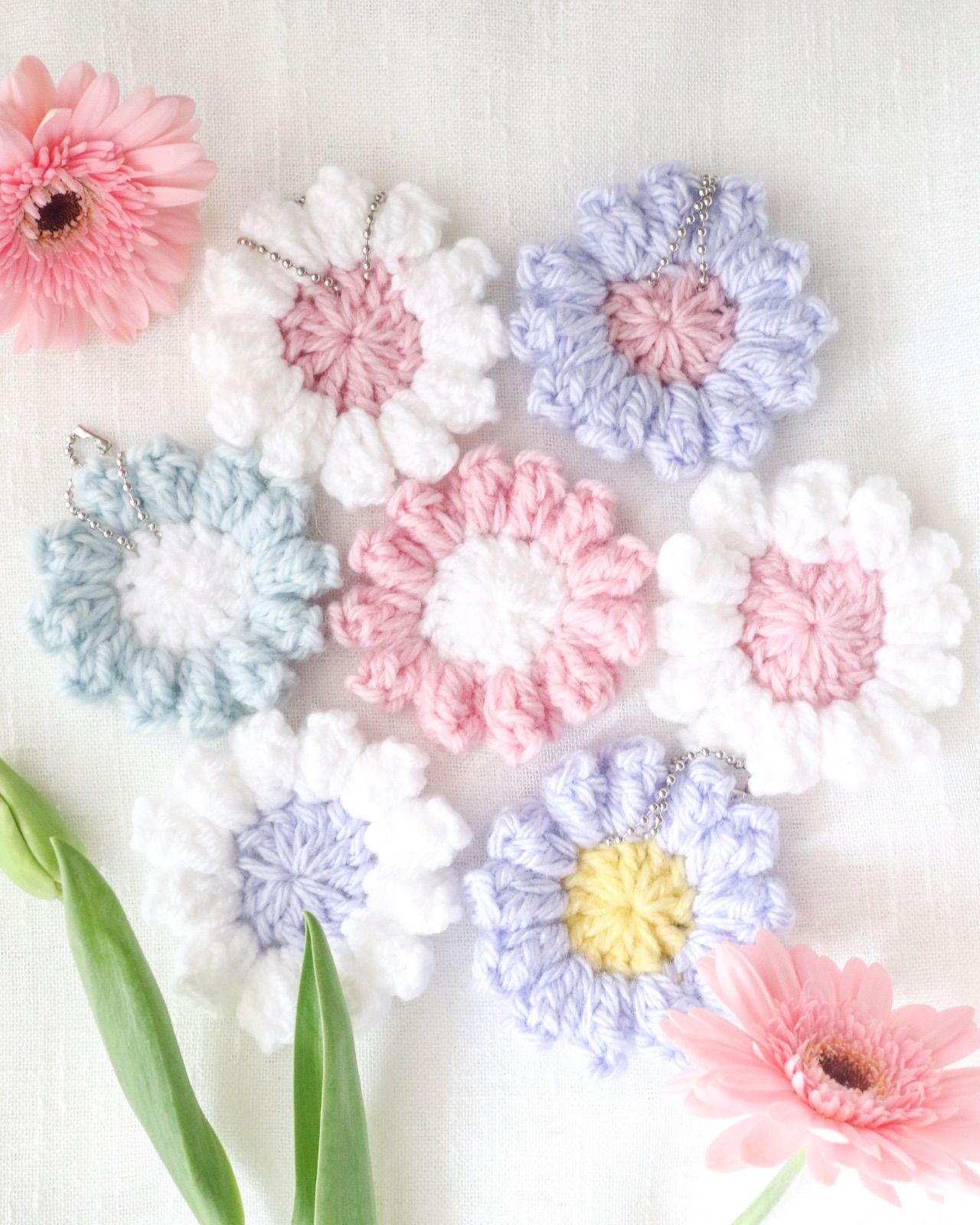 選べる8色♥︎ふわふわ手編みのお花のマタニティマーク 名前入り
