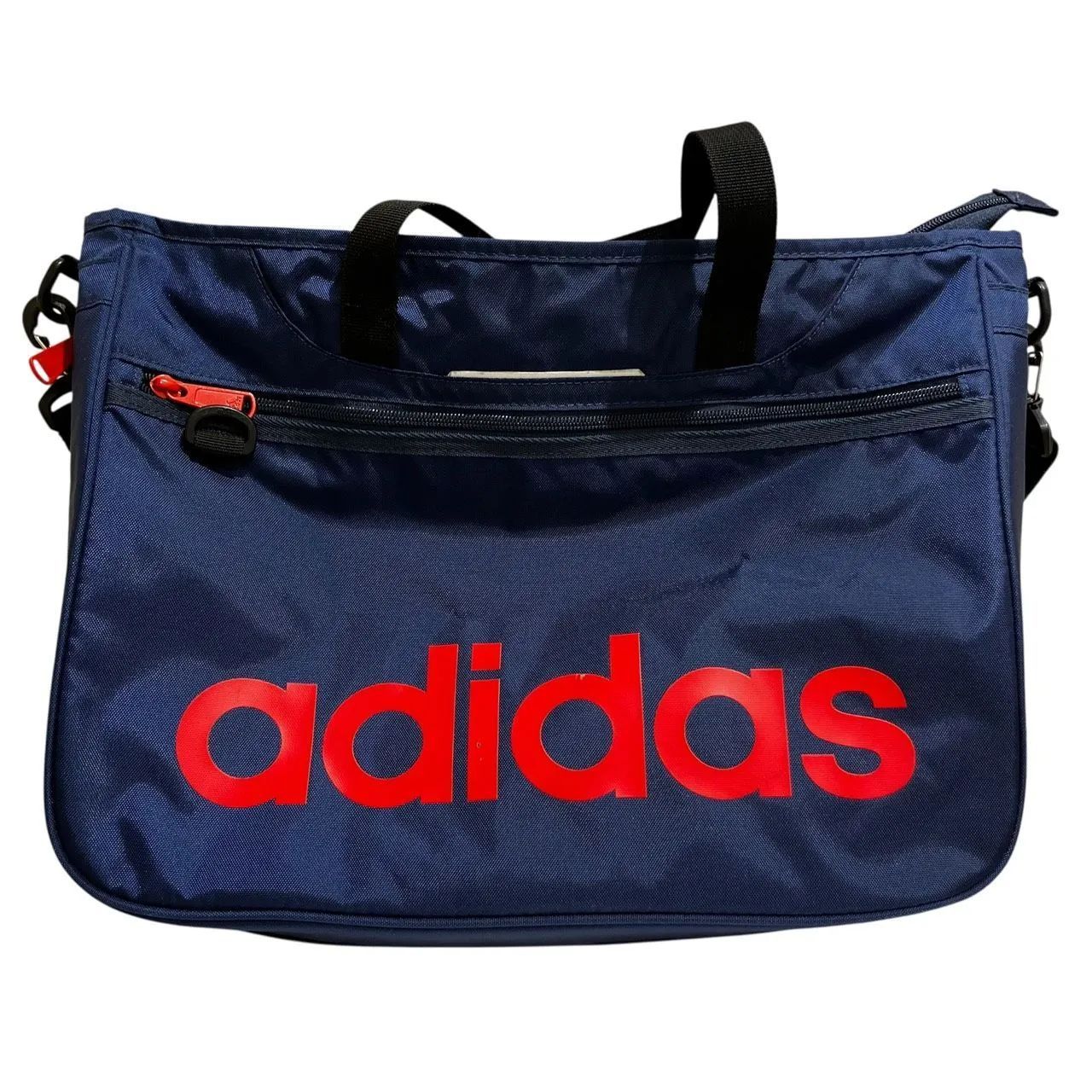 ☆【美品】アディダス 2WAY ショルダーバッグ ネイビー 赤ロゴ 