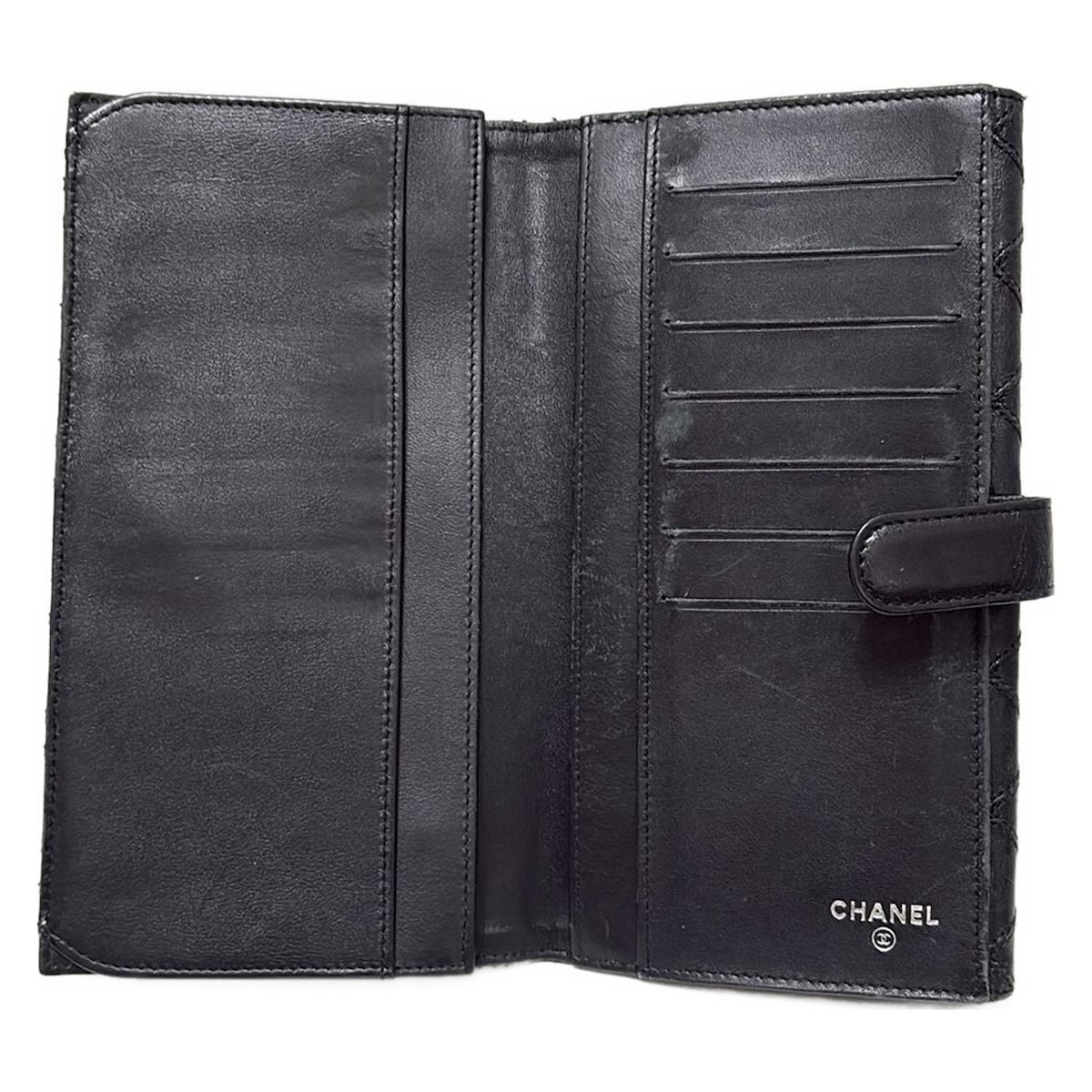 CHANEL(シャネル) 長財布 ビコローレ 黒 レザー - メルカリ