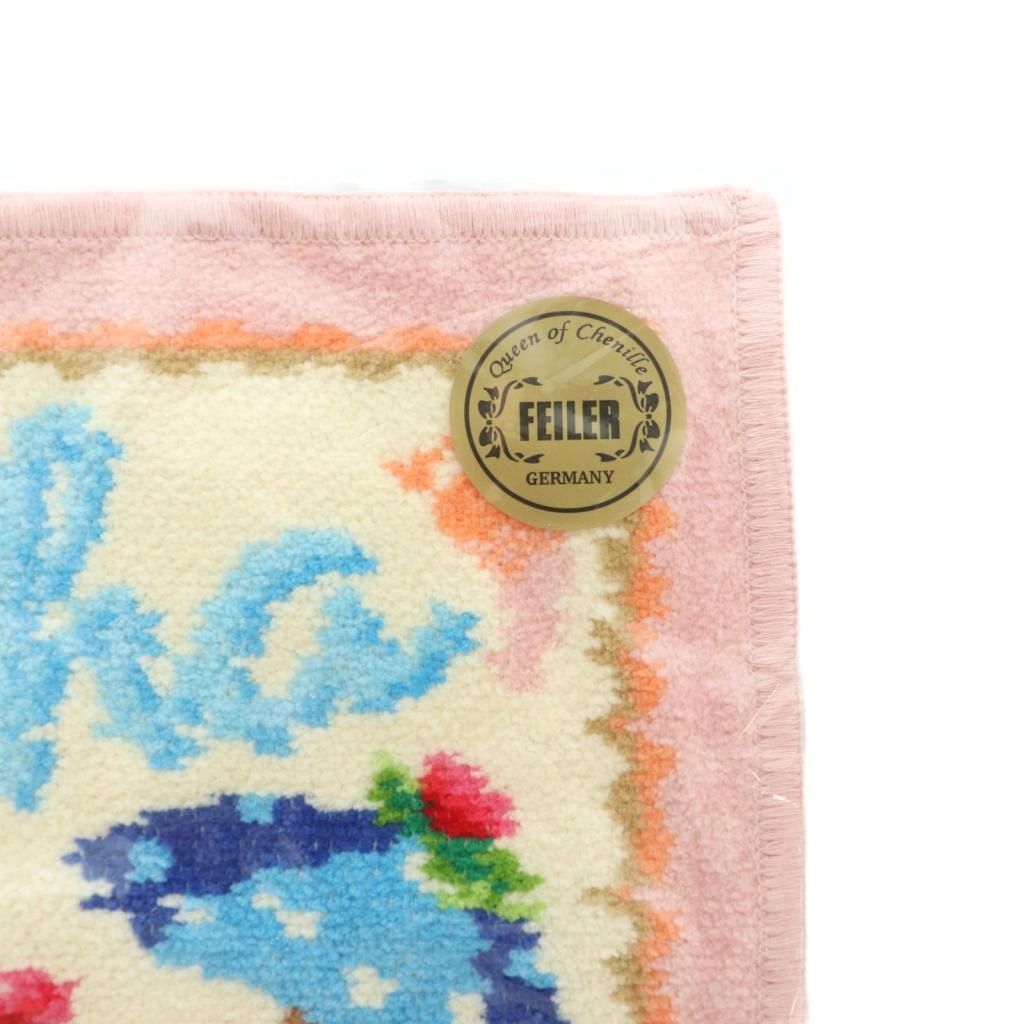 フェイラー FEILER マナマナ タオルハンカチ 総柄 ハワイアン柄 ピンク