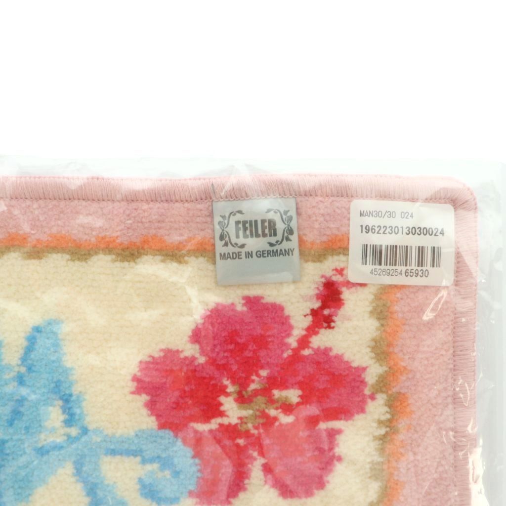 フェイラー FEILER マナマナ タオルハンカチ 総柄 ハワイアン柄 ピンク